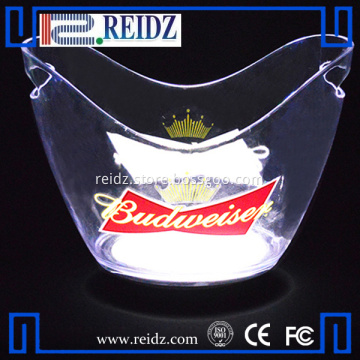 PS beer cooler lucite ice bucket with led stand